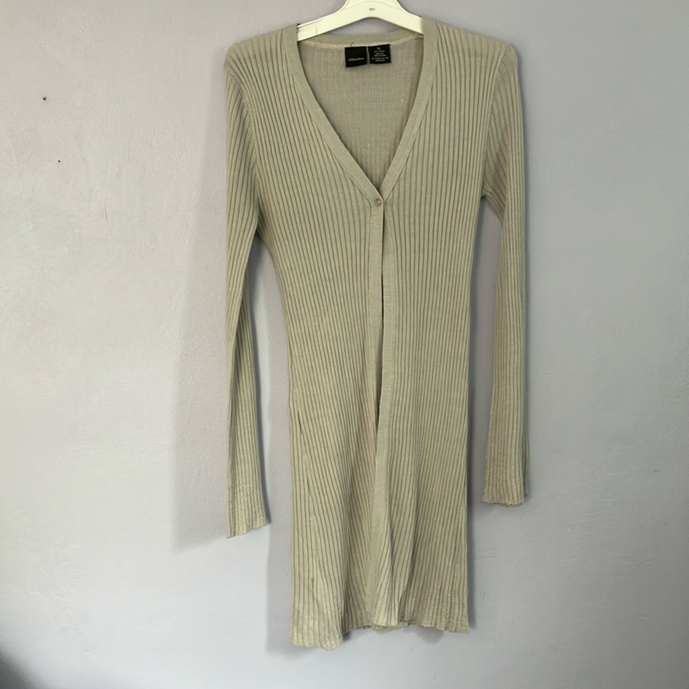 Xhilaration  long sleeve beige duster cardigan sweater Sz xl